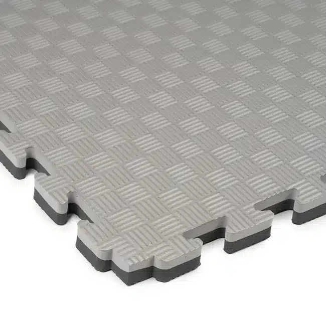 Black and grey tatami mats with checker profile