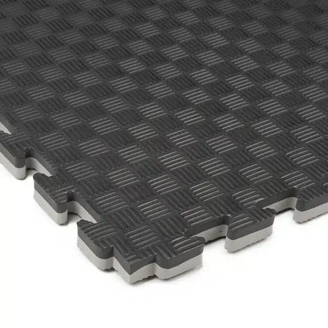 Black and grey tatami mats with checker profile