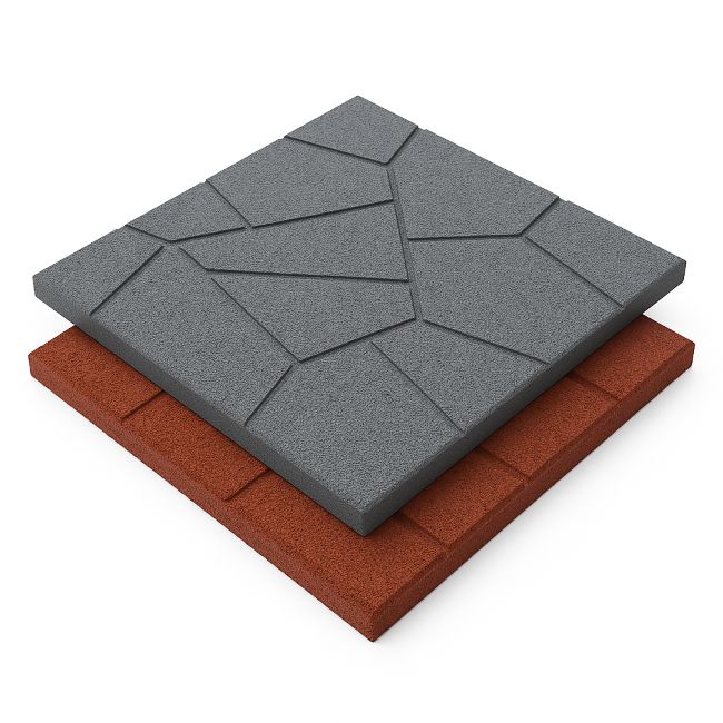 Dual-Sided Rubber Outdoor Tiles
