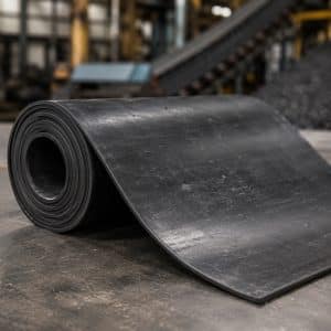 Abrasion resistant rubber sheeting roll used for heavy duty industrial applications and wear protection