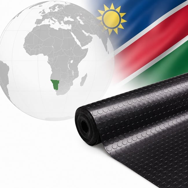 Rubber United Namibië stud flooring on roll